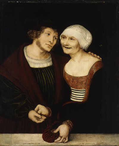 若い男と歳の女性 作： Lucas Cranach the Elder