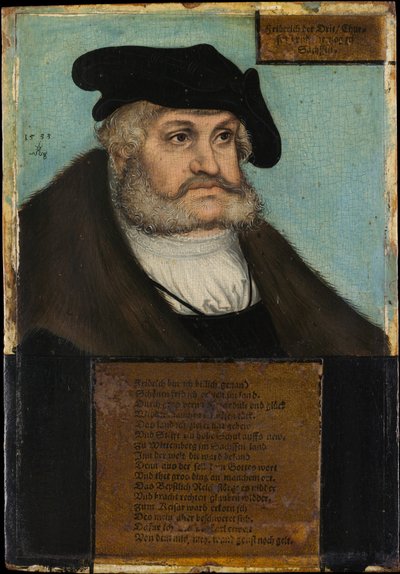 フリードリヒ 3 世 (1463–1525)、賢者、ザクセン選帝侯 作： Lucas Cranach the Elder and workshop
