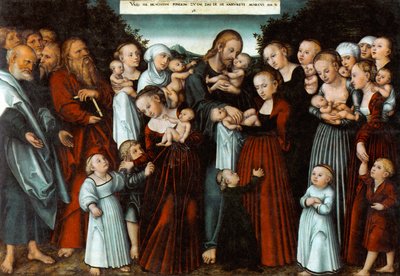 ドイツ語：Christus segnet die Kinder 子どもたちを祝福するキリスト 作： ルーカス・クラナッハ・ザ・ヤング
