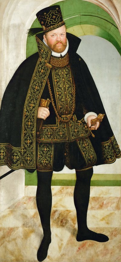 アウグストゥスの肖像、ザクセン選挙区1526-1586、c。 1570 作： Lucas Cranach the Younger