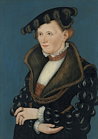 女性の肖像、1539 作： Lucas Cranach the Younger