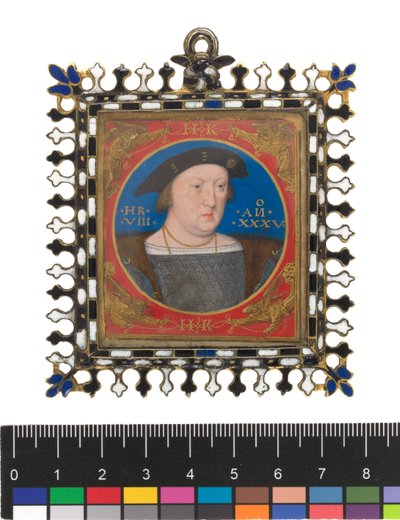 ヘンリー8世、1525-27年（カードのベラムのボディカラー） 作： Lucas Horenbout or Hornebault