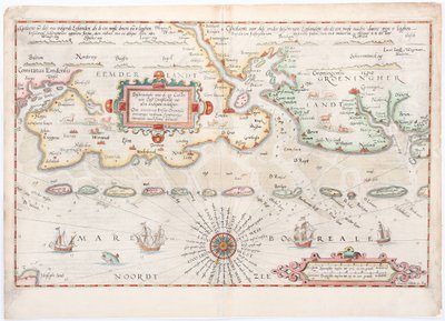 ワーヘナーによる東フリースラント1584年地図 作： Lucas Janszoon Waghenaer