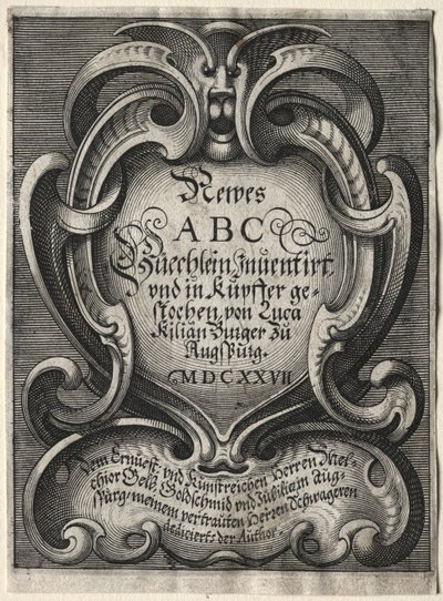 新しいABCブックレット、1627年。 作： Lucas Kilian