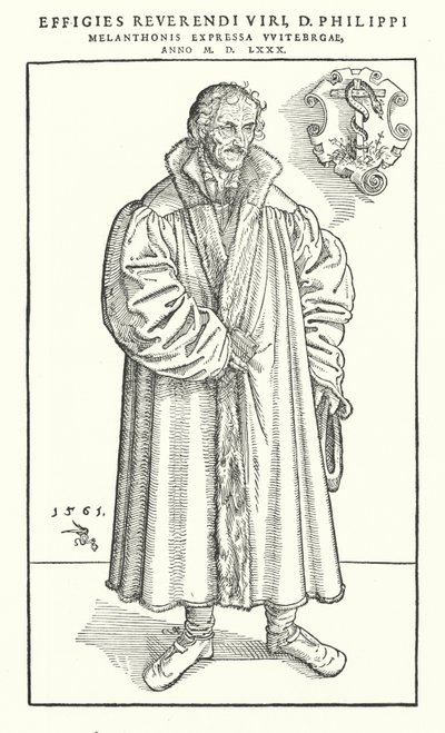 フィリップ・メランヒトン（ドイツのプロテスタント改革者）（エングレーヴィング 作： Lucas The Younger (after) Cranach