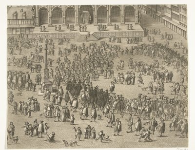 スペインのチャールズ2世がフランダース伯としてヘントで布告（5ページ）、1666年 作： Lucas Vorsterman (II)