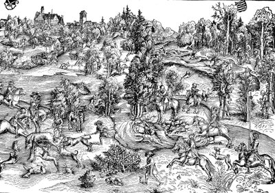 田舎での鹿狩り 作： Lucas the Elder (after) Cranach