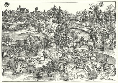 クワガタ狩り（彫刻 作： Lucas the Elder (after) Cranach