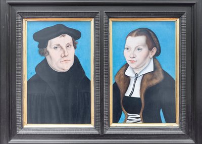 マルティン・ルターとその妻カタリーナ・フォン・ボラの肖像 作： Lucas the Elder (workshop of) Cranach