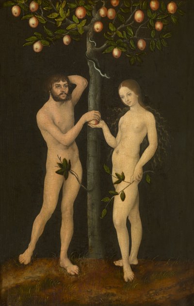 Adam ja Eeva (öljy paneelissa) 作： Lucas the Elder Cranach
