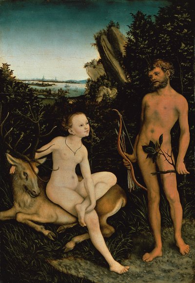 アポロとダイアナ 作： Lucas the Elder Cranach