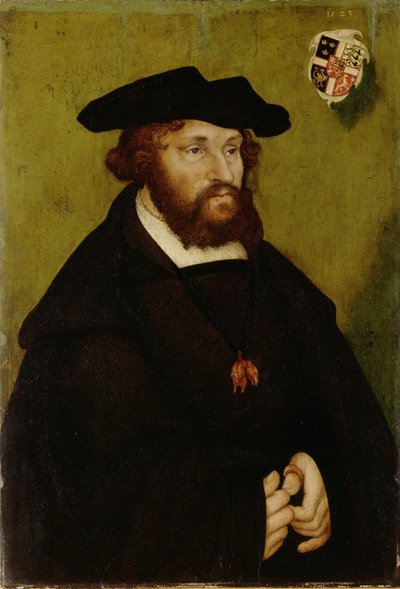Christian II de Danemark, Norvege et Suede - デンマーク王クリスチャン2世（1481-1559）の肖像画、クラナッハ、ルーカス、ザ・エルダー（1472-1553）作。木に油彩 作： Lucas the Elder Cranach