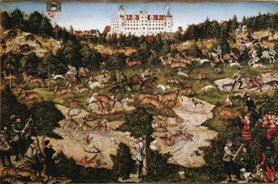トルガウ城でのシャルル5世を讃える狩（絵画 作： Lucas the Elder Cranach