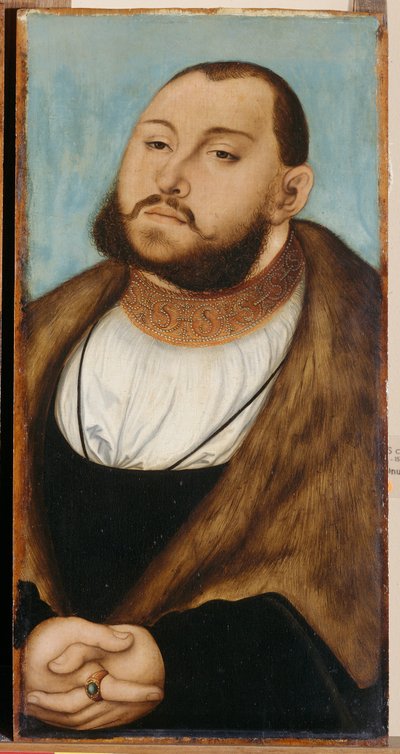 ザクセン選帝侯ジョン・フリードリヒ1世（1503-1554）、クラナッハ、ルーカス、ザ・エルダー（1472-1553）作。木に油彩 作： Lucas the Elder Cranach