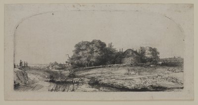干し草の納屋と羊の群れのある風景 作： Lucas the Elder Cranach