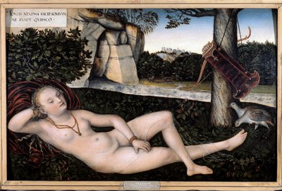 源泉のニンフ」または「ディアーヌの休息」 ルーカス・クラナッハ・ザ・エルダー（1472-1553）の絵画 1537年頃ブザンソン、美術館 作： Lucas the Elder Cranach
