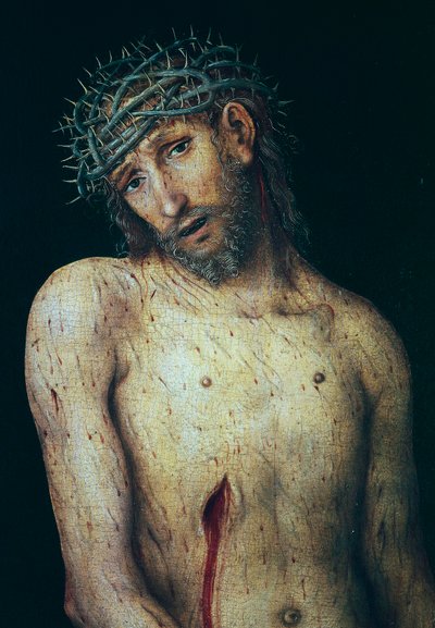 ルーカス・クラナッハ（1472-1553）の「ピエタ」はパネルにテンペラで描かれています。ドイツ 作： Lucas the Elder Cranach