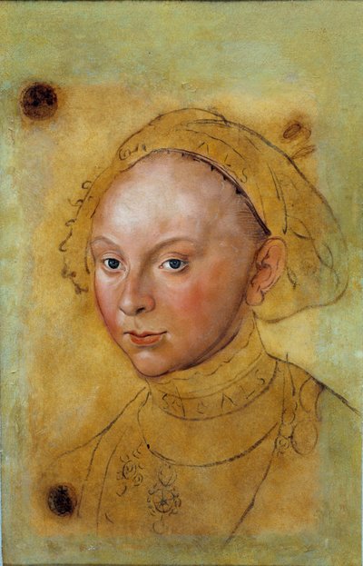 カトリーヌ・ド・ブランズウィックの肖像」 グルーベンハーゲン ルーカス・クラナッハ（1472-1553）の絵 作： Lucas the Elder Cranach