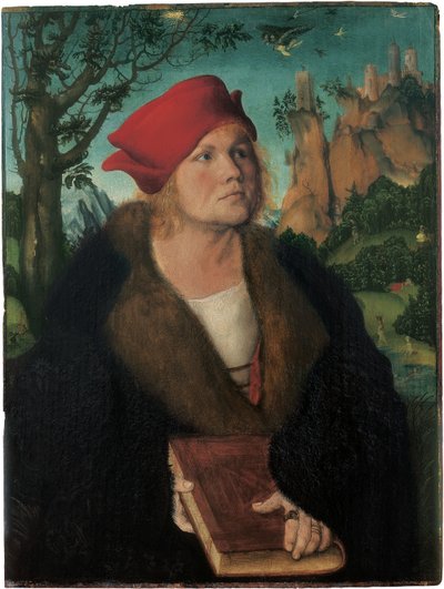 ヨハネス・クスピニアン博士の肖像』クラナッハ、ルーカス、ザ・エルダー（1472-1553）作。木に油彩、1502-1503年頃。寸法：60.3x45.5 cm。ヴィンタートゥール、オスカー・ラインハルト博物館 作： Lucas the Elder Cranach