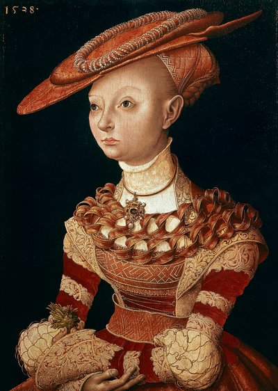 ルーカス・クラナッハ・エルダー（1472-1553）の「貴婦人の肖像 作： Lucas the Elder Cranach