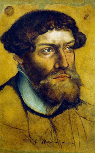 ルーカス・クラナッハ・エルダー（1472-1553）による「ポメラニア公フィリップ1世の肖像」（デッサン 作： Lucas the Elder Cranach
