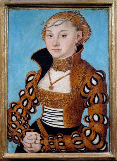 サクソンの高貴な女性の肖像。ルーカス・クラナッハ（1472-1553）による絵画 作： Lucas the Elder Cranach