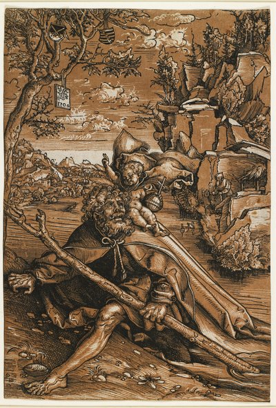 聖人クリストファー、1509年頃 作： Lucas the Elder Cranach