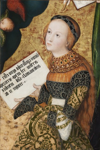Sainte Christine - 聖なるクリスティーナ - ルーカス・クラナッハ、エルダー（1472-1553）。木に油彩、1520年頃プラハ、ナショナル・ギャラリー 作： Lucas the Elder Cranach