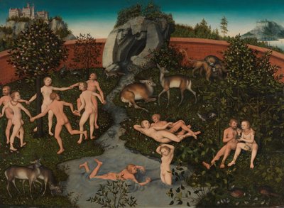 黄金時代、1534年頃（木に油彩） 作： Lucas the Elder Cranach