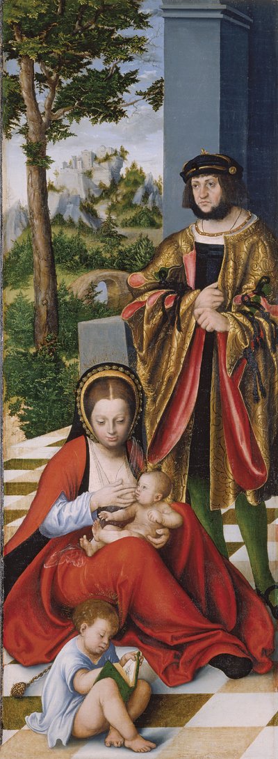 聖なる親族関係（いわゆるトルガウ祭壇画）左のパネル 作： Lucas the Elder Cranach