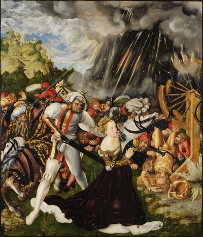 聖カタリナの殉教」 ペインチュール・ド・ルーカス・クラーナハ（1472-1553） - 約1504-1509 - 木に油彩 - 112x95 - Raday Muzeum Budapest 作： Lucas the Elder Cranach