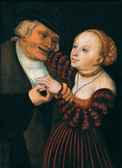 老人と若い女性（Der Alte und das Madchen）』1530年頃（油彩・キャンバス 作： Lucas the Elder Cranach