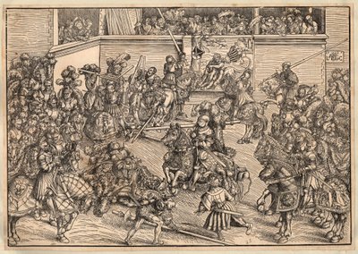 Tournoi - Tournament - Cranach, Lucas, the Elder (1472-1553) - 1509 - 木版画 - 29,8x42,7 - 個人蔵 作： Lucas the Elder Cranach
