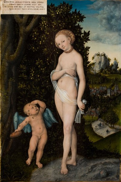 キューピッドが蜂蜜を盗む金星 作： Lucas the Elder Cranach