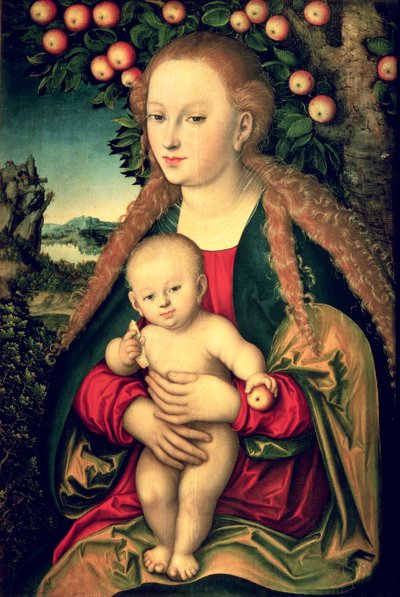リンゴの木の下の聖母子 作： Lucas the Elder Cranach