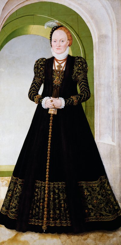 アン・オブ・デンマーク、ザクセン選帝侯アウグストゥスの妻 作： Lucas the Younger Cranach