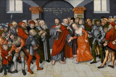キリストと姦淫の女 作： Lucas the Younger Cranach