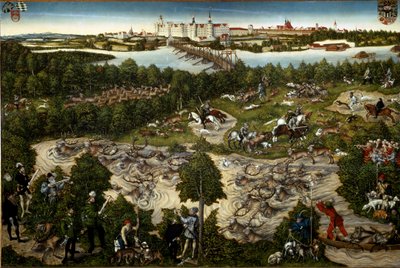 ジョン・フレデリック選帝侯の牡鹿狩り 作： Lucas the Younger Cranach