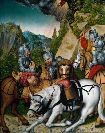 ダマスカスへの道における聖パウロの改心、またはサウロの落下（絵画 作： Lucas the Younger Cranach