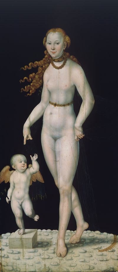パネルに描かれた「ヴィーナスとキューピッド 作： Lucas the Younger Cranach