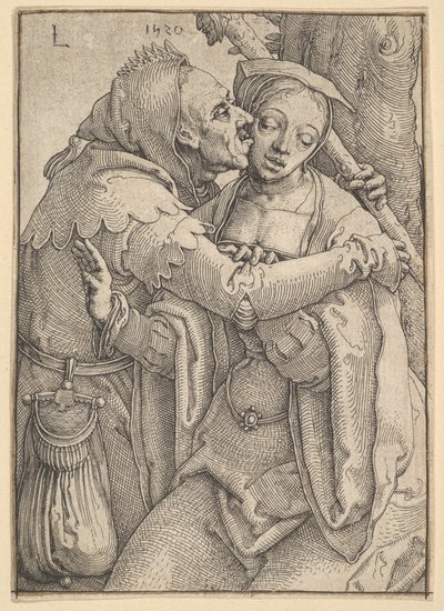 愚か者と女、1520年。 作： Lucas van Leyden