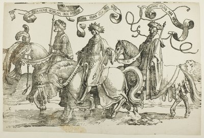 アビヤ、アサ、ヨサファト、プレート 2、「イスラエルの十二王」より 作： Lucas van Leyden