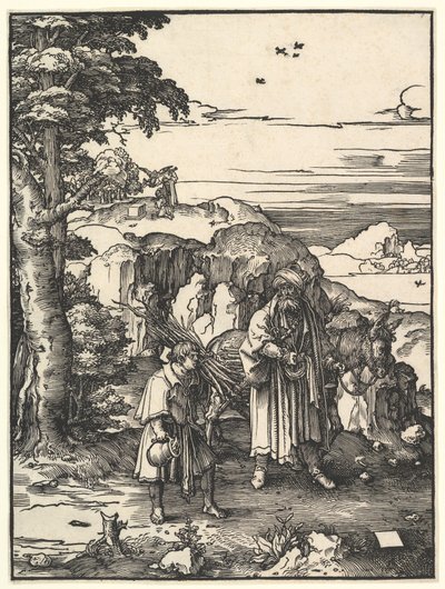 アイザックを犠牲にしようとしているアブラハム、1517〜19年。 作： Lucas van Leyden