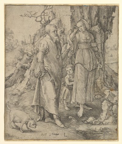 アブラハムセンディングアウェイハガー、1516年。 作： Lucas van Leyden