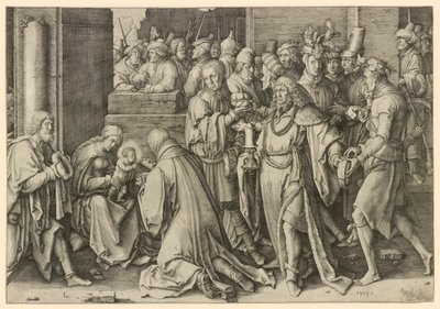魔術師の崇拝 作： Lucas van Leyden