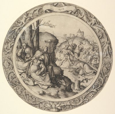 十字架を運ぶキリスト、循環情熱、1509年 作： Lucas van Leyden