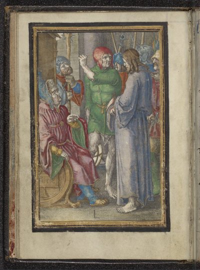 アンナスの前のキリスト キリストの受難（シリーズタイトル） 作： Lucas van Leyden