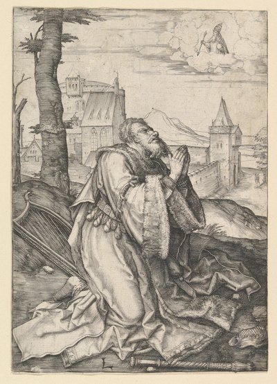 デイビッド・プレーイング、ca。 1507。 作： Lucas van Leyden