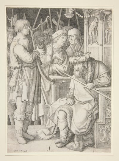 サウルの前でハープを弾くダビデ 作： Lucas van Leyden