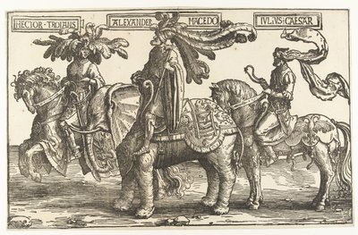 トロイのヘクター、アレキサンダー大王、ユリウス・カエサルの英雄たち 九英雄（シリーズタイトル） 作： Lucas van Leyden